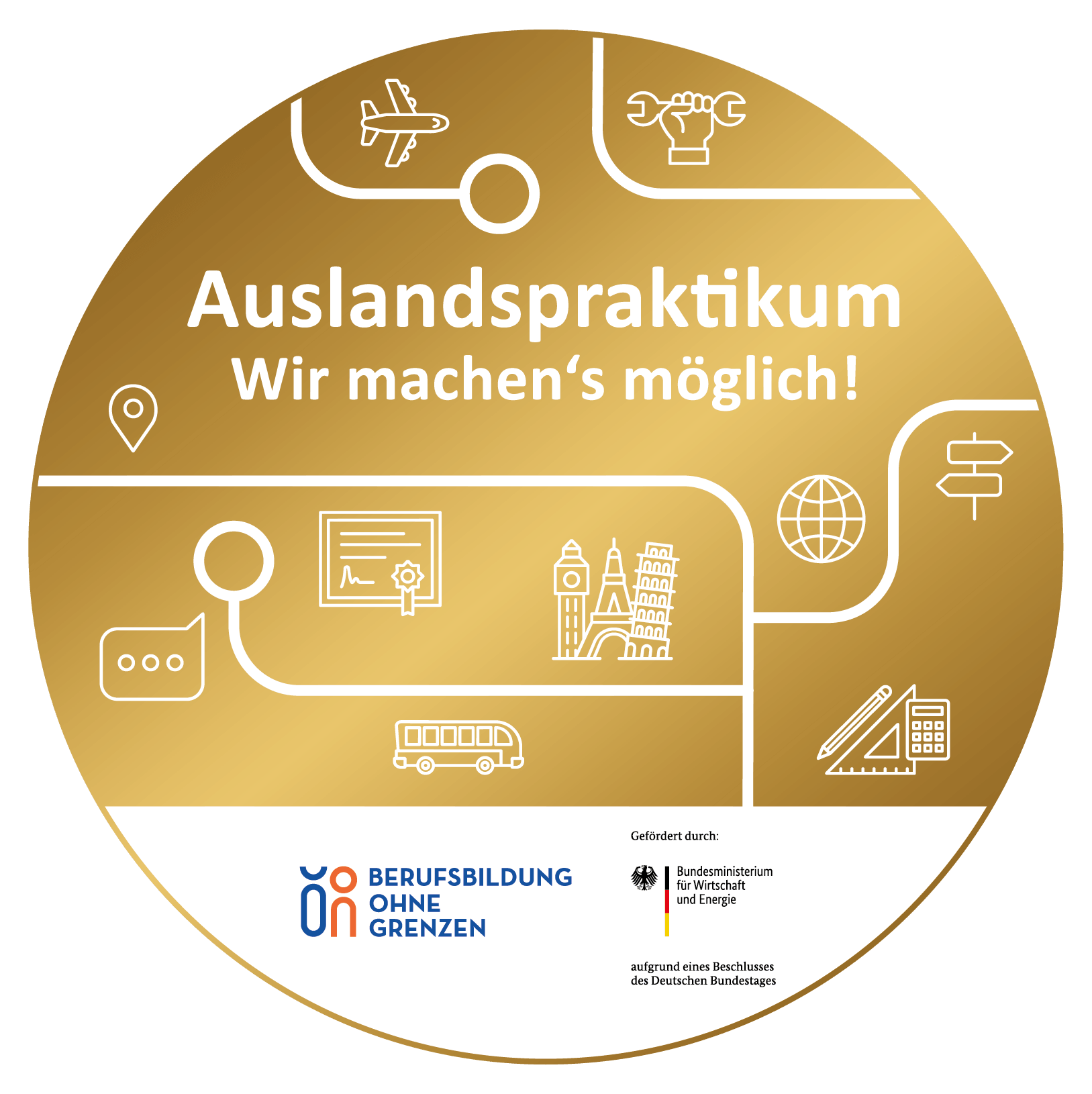 Ausbildung Plakette Auslandspraktikum – Wir machen’s möglich